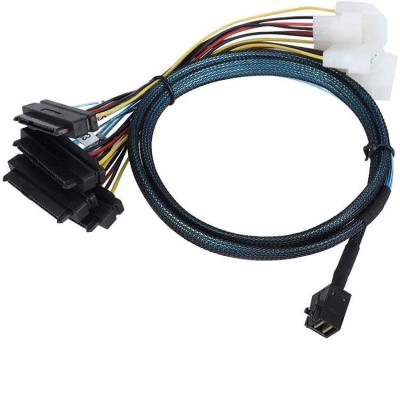 China COMPUTER MINI SAS SFF-8643 36P 180 degree to Mini SAS SFF 8482 29P *4 w/power cables for sale