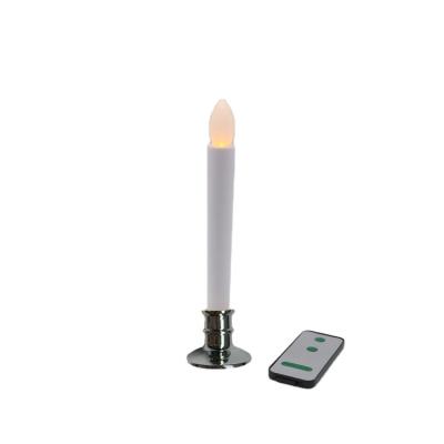 China Party Wax LED Candle Candlestick Candle Light Halloween Atmosphere Home Cylindrical Remote Control Flameless Flickering Silver Light for sale