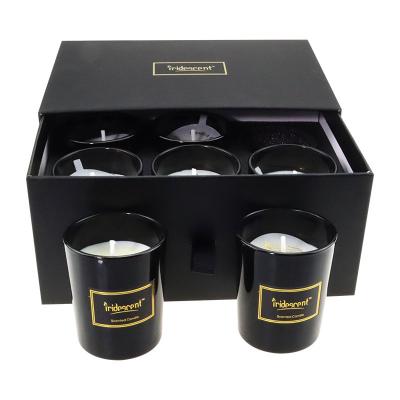 China Eco-Friendly Premium Soy Wax Set 6 Cylindrical Glass Gift Box Canisters Madden Candles Wedding Candles for sale