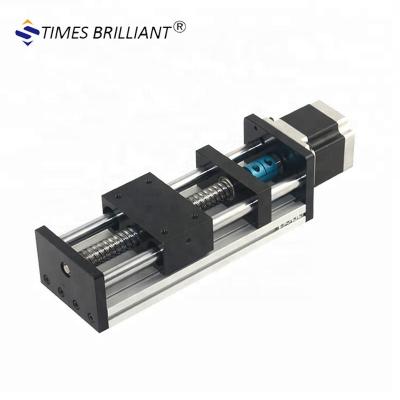 China Automation in industry low price 100MM stroke ball screw slide linear motion guide rail module with nema23 stepper motor for engraving for sale