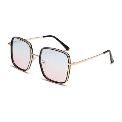 China Fashion Sunglasses 2021 Retro High Quality Square Round Frame Fashion Metal Design Multicolor Sunglasses for sale