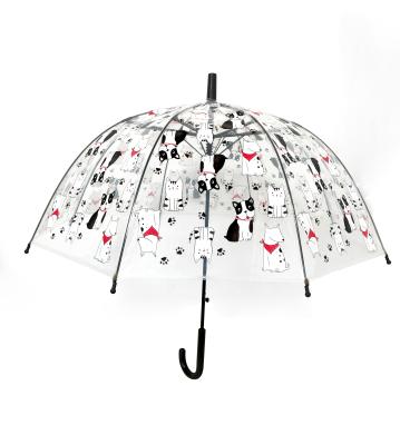 China Minimalist POE Kids Umbrella Cartoon Animals Character Pattern Clear Transparent Cute Umbrella For Children 325627 for sale