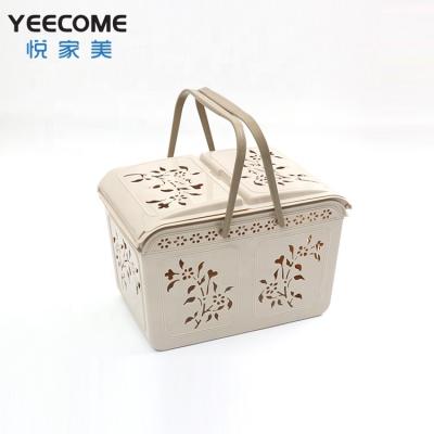 China Multipurpos Storage Baskets Yeecome Brand Hollow Sustainable Durable Plastic Hand Storage Basket for sale