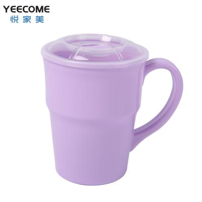 China Yeecome Brand Microwave PP Cup Lid Coffee Water Cup Disposable Plastic Rotating Cup Daily Life Use for sale