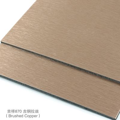 China Building Material Finish A2 Grade Fireproof Brushed Aluminum Composite Panel for sale