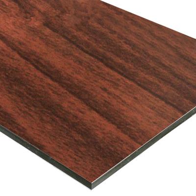 China Indoor Building Material Roll Bonded Wood Veneered Pattern Aluminum Composite Plate Panel for sale