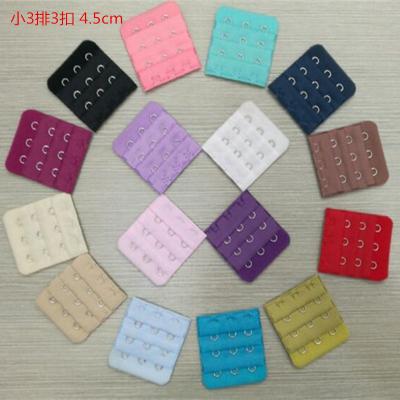 China 100% Polyester 3*3 buckle 4.5cm bra accessories, bra supplements, bra hooks and female eyes for sale