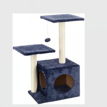 China Wholesale Viable Natural Sisal Tree Small Cat Wooden Cat Scratcher House K1203 for sale