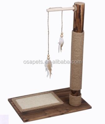 China Simple Cheap Wooden Sisal Cat Post Wooden Cat Tree Pets Item for sale