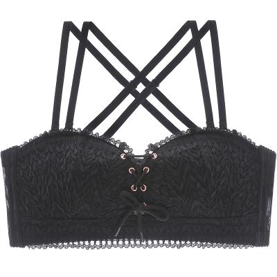 China Breathable Drop Shipping Unpadded Tube Pump Floral Lace Thin Cup Bra Strapless Comfortable Breathable Top for sale