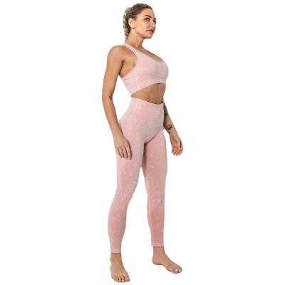 China Women Moisture Wicking Sports Beauty Breathable Single Back Bra Running Yoga Fitness Gaiters Plus Size Two-Piece Suit for sale