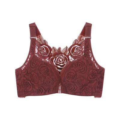 China new design 85.5polyester+14.5spandex breathable wireless women push up lace bra for sale