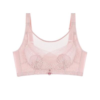 China hot sale 85.5polyester+14.5spandex women lace up thin underwear see through plus size big cup bra for sale