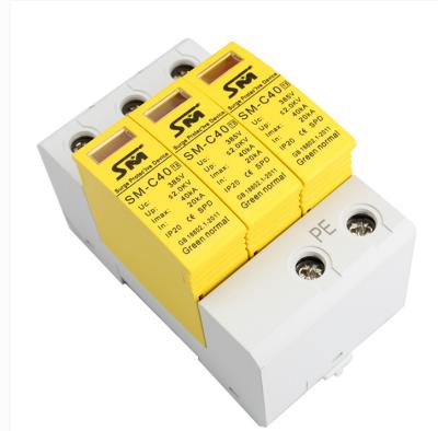 China Electronic Equipment Customized Good Quality Surge Protector SPD 40ka 380V Surge Protector Surge Arrester for sale