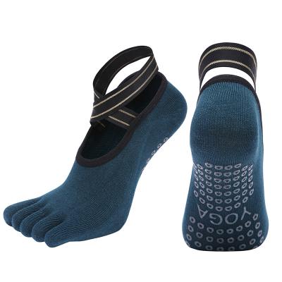 China Sustainable Five-finger yoga socks cross-strap dance socks sport full-toed floor socks for sale