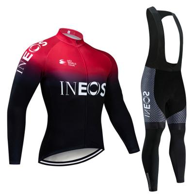 China Antibacterial Cycling Clothing Suit Unisex Spring And Autumn Long Sleeve Lightning Mountain Road Bike Top Shorts Can Be Customized for sale