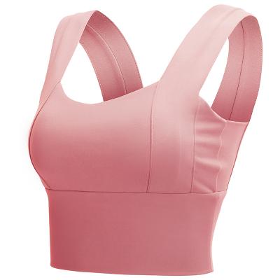 China New Exercise Wear Underwear Exercise Bra Ladies Fitness Vest Yoga Tender Bra External Wide Belly Current Antibacterial Shockproof Shoulder Strap for sale