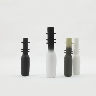 China Europe Gradient Nordic White To Black Tall Ceramic Vase For Home Decor for sale