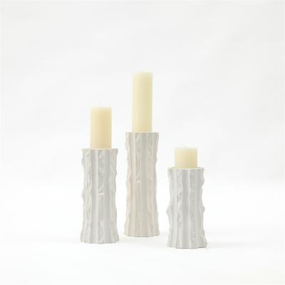 China Cylinder Home Minimalist Ceramic Black White Decoration Candle Holder For Home for sale