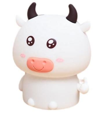 China Modern LED Silicone Cow Touch Sensor Lamp 7 Color Pat Lamp Bedside Night Light For Child for sale