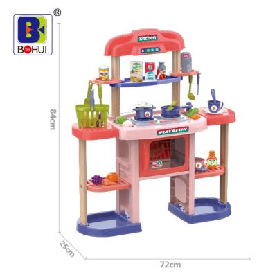 China Real Custom Plastic Toy Pretend Play Game Direct Selling Kitchen Spray Kids Cooking Set For Kids for sale