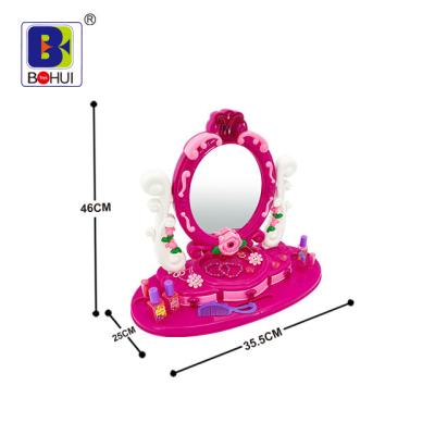 China Dresser with mirroer Mirrored Brand New Plastic Dressing Table Make Up Toy Dress Game Play Makeup Set Kids for sale