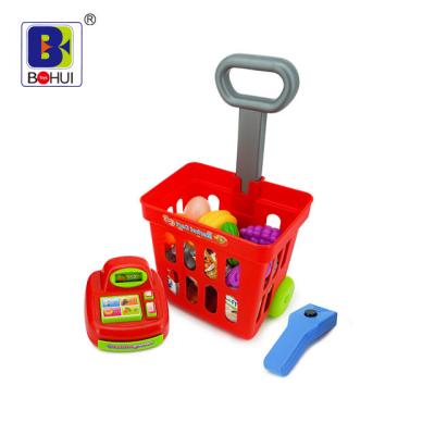 China Scanner with Light and Healthy Simulation Cashier Shopping Cart Pretend Play Toys Tents House Playhouse Supermarket Set Toy for sale