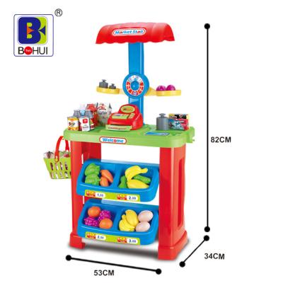 China cash register table supermarket shopping game trolley combination set Toy Calculator 46*11.5*67cm for sale