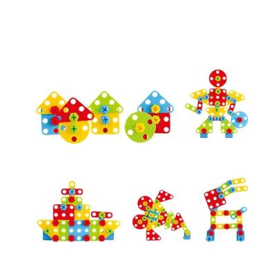 China Kids Screw 3D Puzzle Blocks Bus Hand Suitcase Toys Electric Power Drill Remove and Assemble Drill Puzzle Block Toys 661-323 for sale