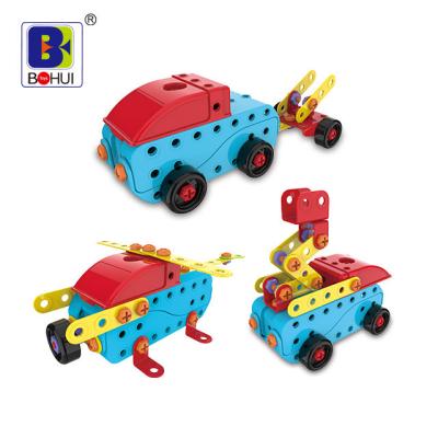 China Children toys plastic diy assembled car built by PP plastic toys kindergarten bricks builThe fine quality with drill 296 set blocks for sale