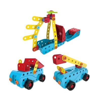 China Factory Maker Rod Building Block Light And Sound 3D Assembly Puzzle Building Block 296PCS 24 Magic Truck Model Take Apart Toys for sale