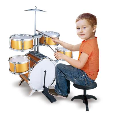 China Musical Instrument To Develop Rock And Roll Drum Children's Music Cell Set Toy With Thickened Stool Drun Set Toys 661-883 for sale