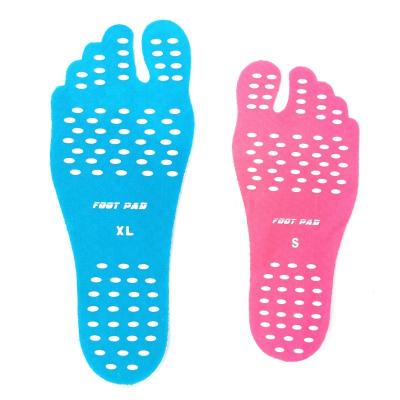 China Soft Eco Friendly Foot Stickers Shoes Stick On Soles Sticky Pads Beach Waterproof Hypoallergenic Adhesive Feet Pads Beach Sock Feet Care for sale