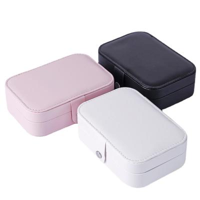 China Portable Custom Logo Travel Jewelry Case Jewelry Organizer Earrings Ring Necklace Storage Box for sale