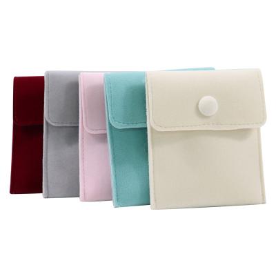 China Microfiber Pouches For Jewelry Pouch Microfiber Snap Pouches Customized Small Per Jewelry Velvet Ring Necklace Earring Purse Bag For Jewelry for sale