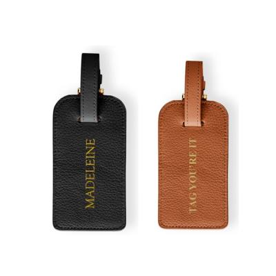 China Cheap PU Luggage Tag Price Luggage Tag Labels Wholesale Customized Logo Vintage Travel PU Leather Luggage Tag for sale