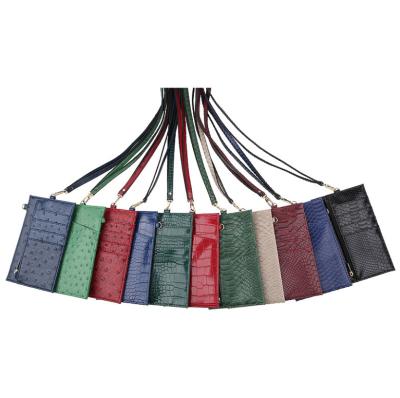 China High Quality Cashier Wholesale Wholesale Credit Card Holder Vintage PU Lanyard Leather ID Card Holder For Business for sale