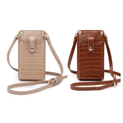 China Vintage Fashion Cross - Body Wallet Purse Mobile Phone Bag Crocodile Pattern Mini Shoulder Bags For Women for sale