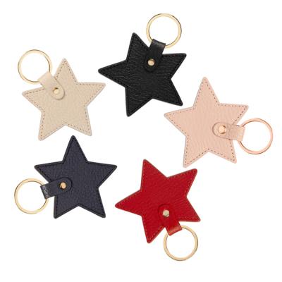 China Fashion Leather Key Chain Personalized Women Girls Custom Vegan Print Star Print Key Chain Fashion Leather Key Chain for sale