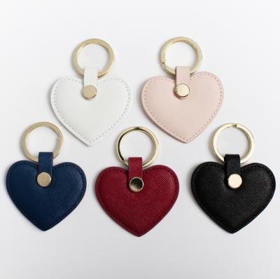 China Custom saffiano leather luxury heart key chain price fashion cheap promotion business gift key chain key chain for sale