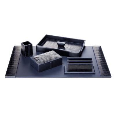 China Executive Desk Set New Executive Desk Leather Gift Set Business Promotional Holder Pen Desk Luxury Set for sale