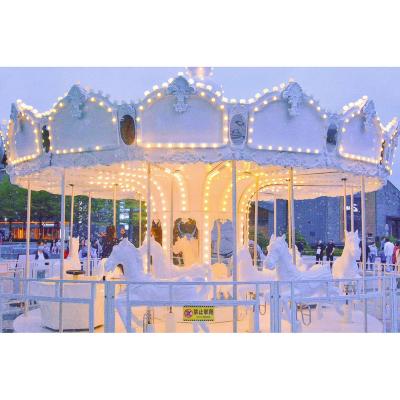 China Plastic Attractive Outdoor Amusement Park Children 16 Seats Carousel Horses Ride On For Sale for sale