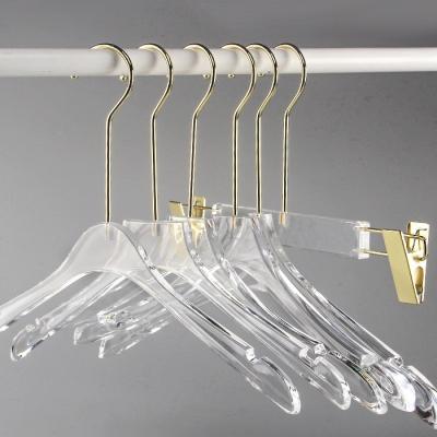 China Acrylic Crystal Seamless Hanger Ladies Wedding Non-slip Rack Clothing Store Dress Clothes Hanger Anti-skid for sale