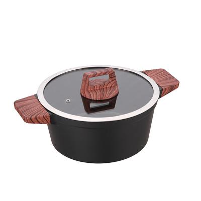 China Sustainable Custom High Quality Non-stick Aluminum Liner Die Casting Casserole Pot With Lid for sale