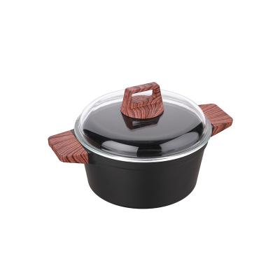 China Sustainable Custom High Quality Nonstick Aluminum Die Casting Thermos Casserole Pot With Lid for sale