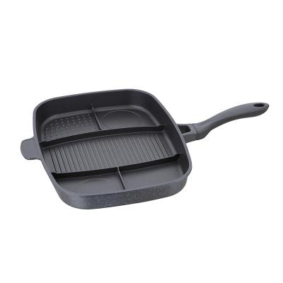 China Hot Sale Single Non Stick Cast Aluminum 5 In 1 Multi Square Grill Pan With Handle for sale