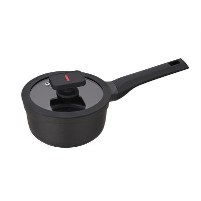 China Sustainable High Quality Luxury Aluminum Stick Kitchen Cookware Non Set Pan With Glass Lid for sale