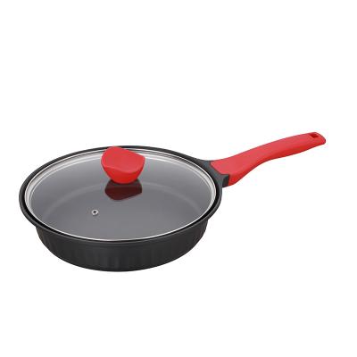 China Sustainable Eco Friendly 28 Cm Die Cast Aluminum Large Nonstick Frying Pan With Glass Lid for sale