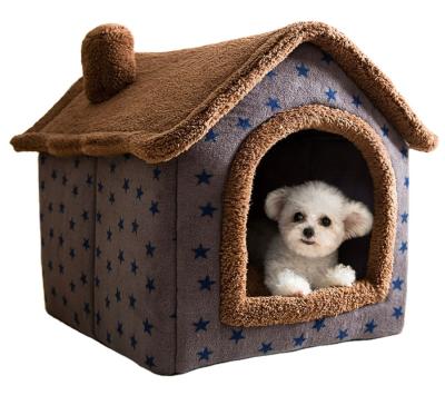 China Autumn And Winter Explosion Models Dog Kennel House General Washable Pet Cat Litter Four Seasons Breathable Type Small Warm Teddy for sale