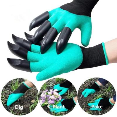 China 4/8 Hand Claw ABS Plastic Rubber Garden Mitt Anti-Slip Gardening Digging Planting Work Implements 2 Style Outdoor Waterproof Durable for sale